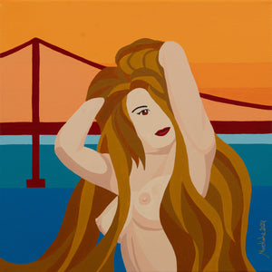 Woman next to river