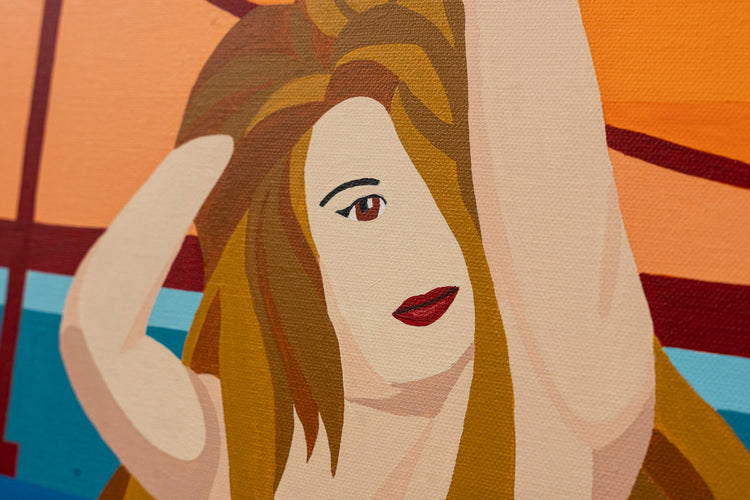 Woman next to river