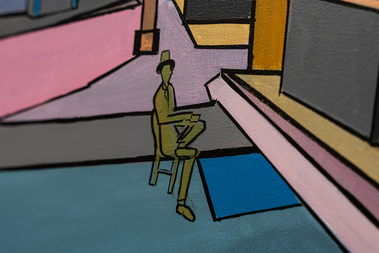 Pessoa in the Brasileira Caffee