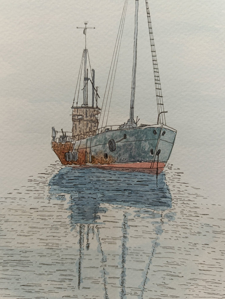 Solitude at Sea: A Calm Vessel