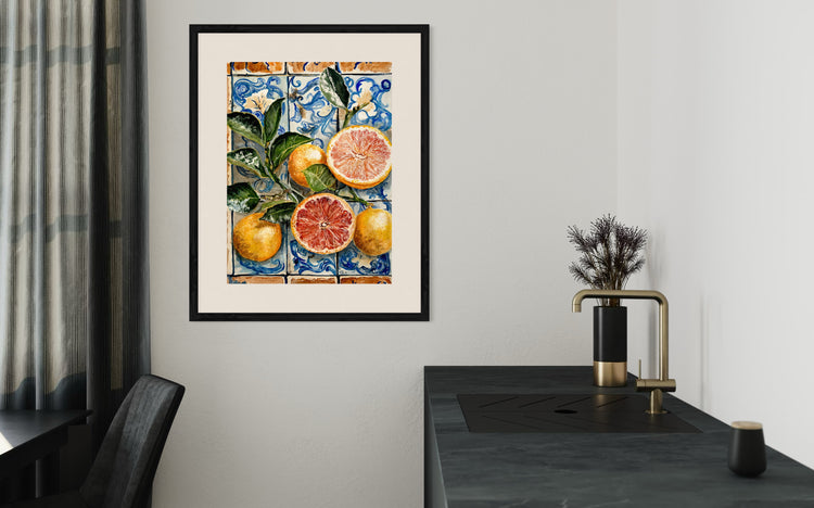 Portuguese Harvest on Azulejo Time – Oranges and Grapefruit