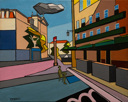 Pessoa in the Brasileira Caffee