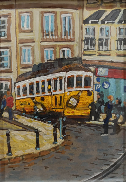 Yellow Tram on the Corner