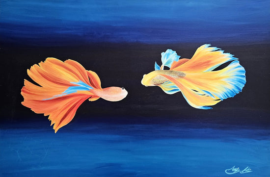 The Dance by Angie Hickson – two betta fish facing each other