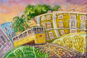 Yellow Tram in Lisbon